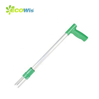 Hot selling three prong garden lawn long stand-up weeder remover handled tool