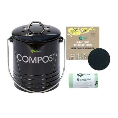 Ningbo High Quality Black Food Composting Home Kitchen Carbon Filter Stainless Steel Waste Compost Bin